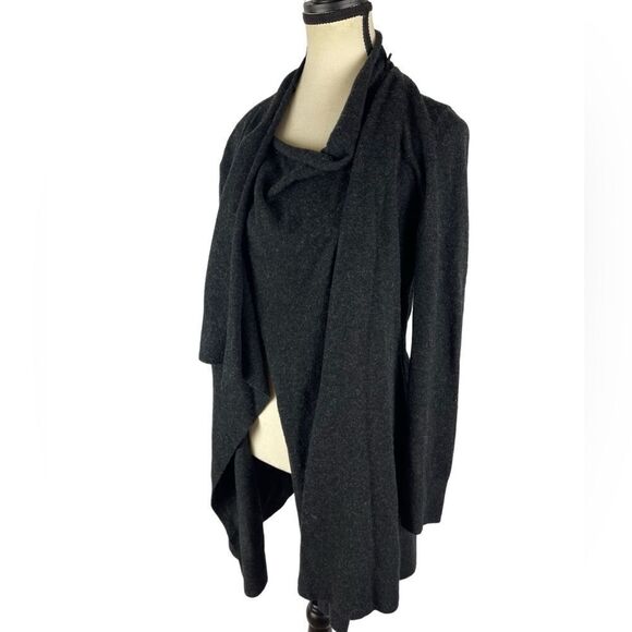 All Saints wrap or open draped cardigan charcoal gray sz 8 wool cashmere blend - Picture 1 of 12